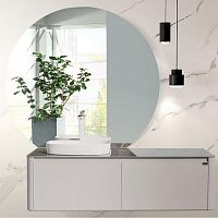 Комплект мебели для ванной Black&White Universe U915.1400 L подвесной Серый