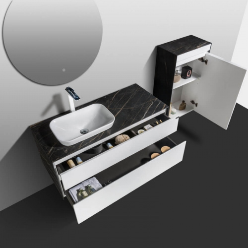 Комплект мебели для ванной Black&White Universe U907.1200 подвесной Белый фото 4