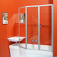 Шторка для ванны Ravak Behappy VS3 115 сатин+Transparent