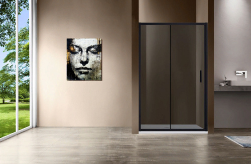 Душевая дверь Vincea Garda VDS-1G120CGB 120x190 профиль Черный стекло тонированное фото 3