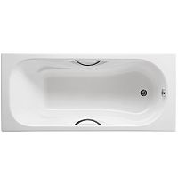 Чугунная ванна Roca Malibu 160x70 2334G0000 с отверстиями для ручек с противоскользящим покрытием
