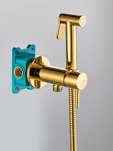 Гигиенический душ со смесителем ALMAes Benito AL-859-08 Золото фото 5
