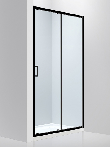 Душевая дверь Abber AG30150B 150x190 профиль Черный стекло прозрачное фото 3