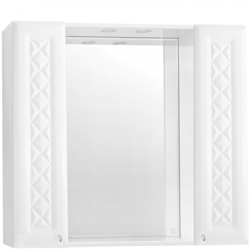 Зеркало со шкафом Style Line Канна 90 С с подсветкой Белый глянец