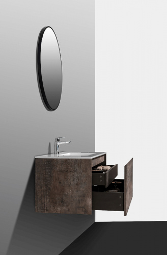 Комплект мебели для ванной Black&White Universe U905.800 подвесной Темно-серый фото 4