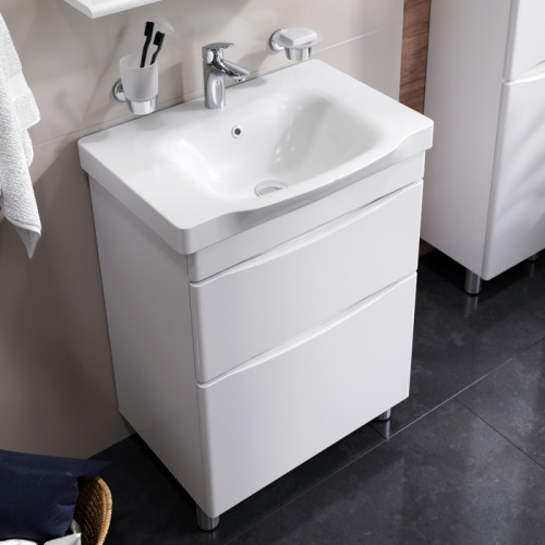 Комплект мебели для ванной AM.PM Like 65 BK80GB Белый со смесителем для раковины и аксессуарами фото 4