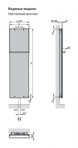 Водяной полотенцесушитель Zehnder Fina Bar FIP-130-050 Белый фото 5