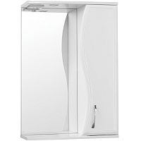 Зеркало со шкафом Style Line Эко волна Панда 55 С с подсветкой Белый глянец
