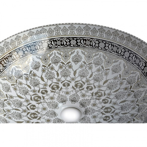 Раковина-чаша Bronze de Luxe Марракеш 40 1008G Белый глянец с декором фото 4