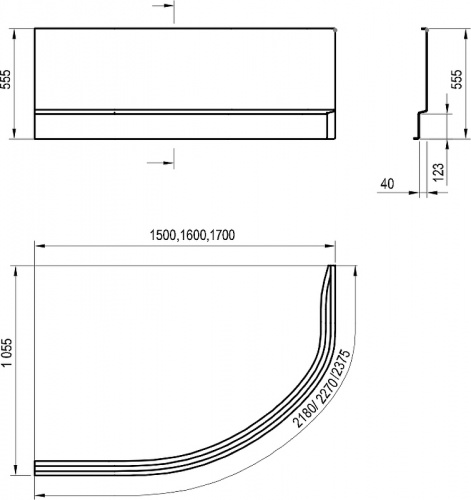 Фронтальная панель для ванны Ravak Rosa II 170 P CZ41200AN0 Белая фото 3