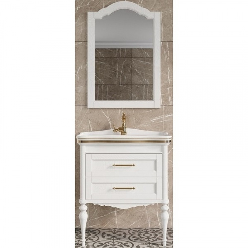 Комплект мебели для ванной ValenHouse Эстетика 80 ES80_КБЗ Белый ручки Золото