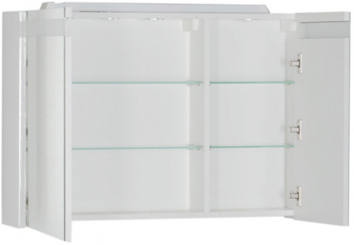 Зеркальный шкаф Aquanet Лайн 90 165582 с подсветкой L Белый фото 2