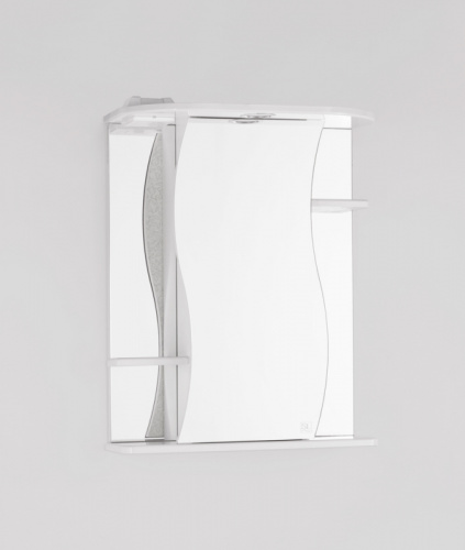 Зеркальный шкаф Style Line Эко волна Лилия 55 С с подсветкой Белый глянец фото 7