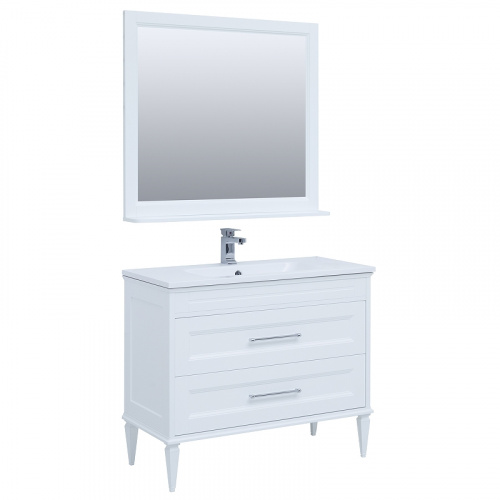 Комплект мебели для ванной Aquanet Бостон M 100 258284 подвесной Белый матовый фото 8