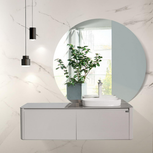 Комплект мебели для ванной Black&White Universe U915.1400 R подвесной Серый фото 6
