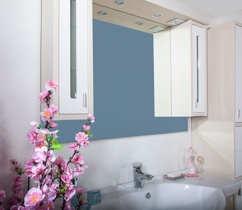 Зеркало со шкафом Бриклаер Бали 120 с подсветкой Светлая лиственница/Белый глянец фото 3