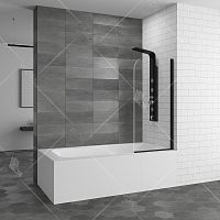 Шторка на ванну RGW Screens SC-09 В 80x150 профиль Черный стекло прозрачное