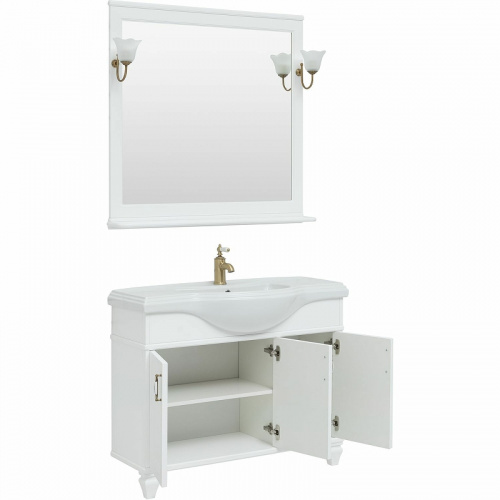 Комплект мебели для ванной Aquanet Валенса New Классик 105 273551 подвесной Белый матовый фото 2