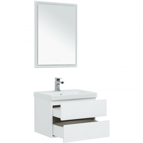 Комплект мебели для ванной Aquanet Беркли 60 258905 подвесной Белый Дуб рошелье фото 4
