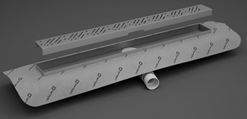 Линейный трап для душа Radaway RadаDrain 75 для плитки 5-7 мм с решеткой Steel фото 3