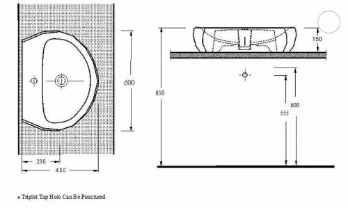 Раковина beWash Bekinger 60 87601106 Черный глянец фото 3