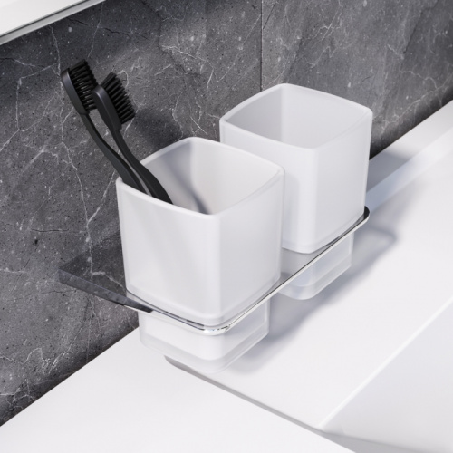 Комплект мебели для ванной AM.PM Inspire V2.0 100 BK50GD Серый матовый со смесителем для раковины и аксессуарами фото 7