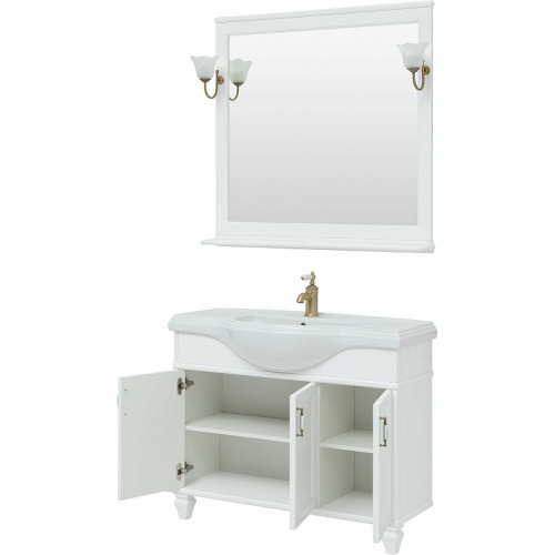 Комплект мебели для ванной Aquanet Валенса New Классик 105 273551 подвесной Белый матовый фото 5