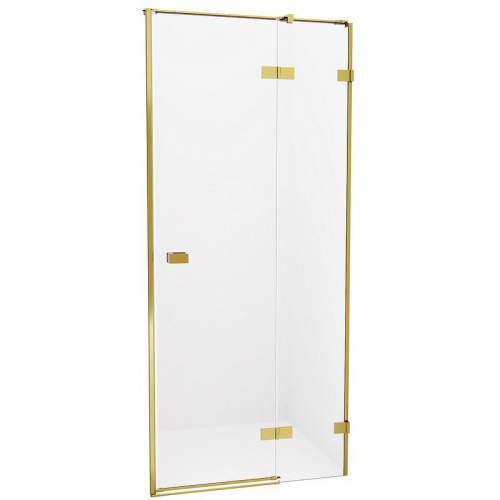 Душевая дверь New Trendy Avexa Gold 110 R EXK-1721 профиль Брашированное золото стекло прозрачное