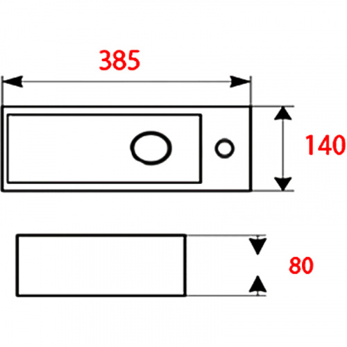 Раковина Mira 38 L MR-3814L Белая фото 4