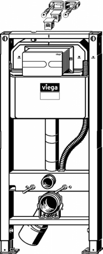 Инсталляция Viega Prevista Dry 792 862 для подвесных унитазов с бачком, с клавишей смыва Хром фото 2
