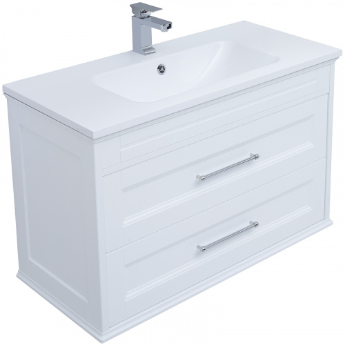 Комплект мебели для ванной Aquanet Бостон M 100 258284 подвесной Белый матовый фото 6