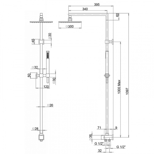 Душевая система Paini RS Q4 50CR191ARQ2P3 Хром фото 3