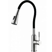Смеситель для кухни Lemark Expert LM5082S-Black Хром матовый Черный