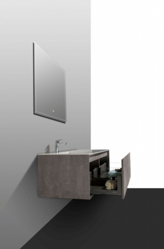 Комплект мебели для ванной Black&White Universe U909.1500 подвесной Пепельный фото 3