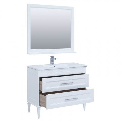 Комплект мебели для ванной Aquanet Бостон M 100 258284 подвесной Белый матовый фото 9