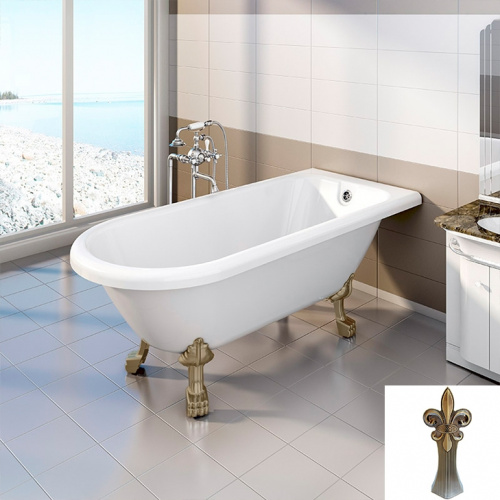 Акриловая ванна Radomir Венеция 175х80 1-01-4-0-9-139 Белая с ножками бронза фото 2