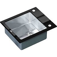 Кухонная мойка ZorG Glass GL-6051-BLACK Черный / Хром
