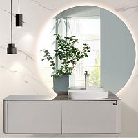 Комплект мебели для ванной Black&White Universe U915.1400 R подвесной Серый