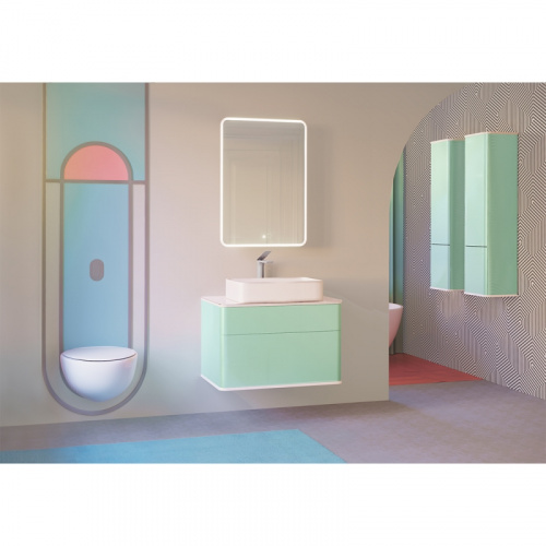 Зеркальный шкаф Jorno Pastel 60 Pas.03.60/BL с подсветкой Бирюзовый бриз фото 3