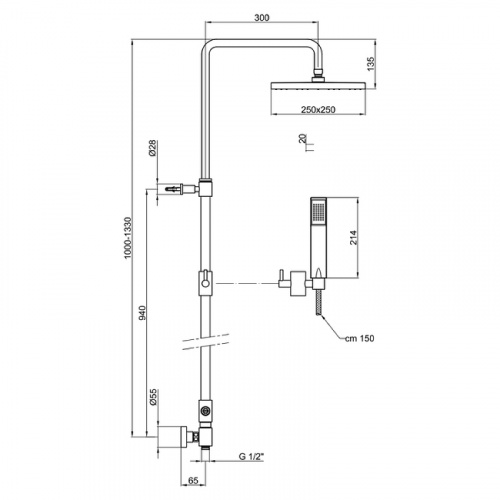 Душевая система Webert Comfort AC0675015METAL Хром фото 5