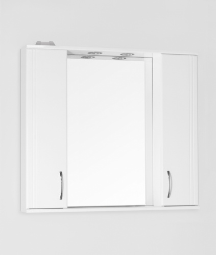 Зеркало со шкафом Style Line Эко стандарт Панда 90 С с подсветкой Белый глянец фото 7