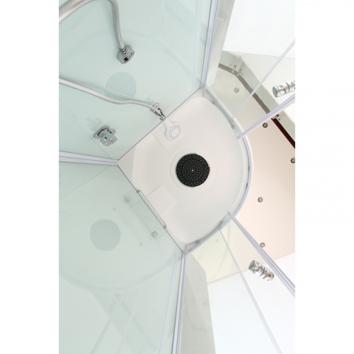 Душевая кабина Black&White Galaxy G8501-100х100 профиль Серебристый хром задняя стенка Белая фото 2