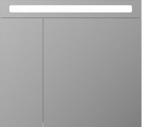 Зеркальный шкаф Iddis Mirro 80 с подсветкой 2 дверцы Белый фото 2