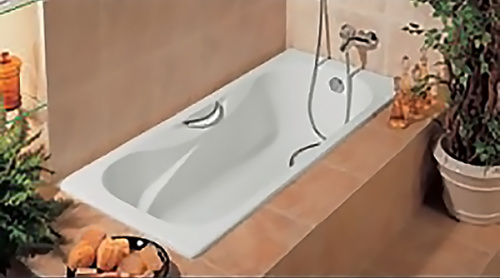 Чугунная ванна Roca Malibu 160x70 2334G0000 с отверстиями для ручек с противоскользящим покрытием фото 3