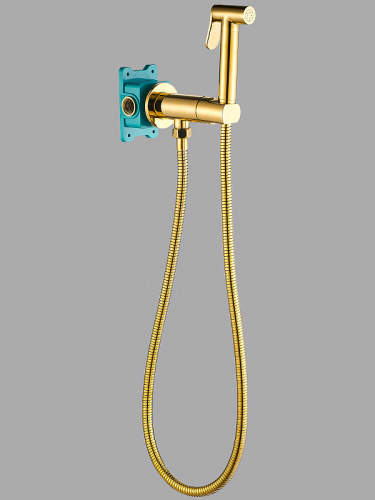 Гигиенический душ со смесителем ALMAes Agata AL-877-08 Золото фото 9