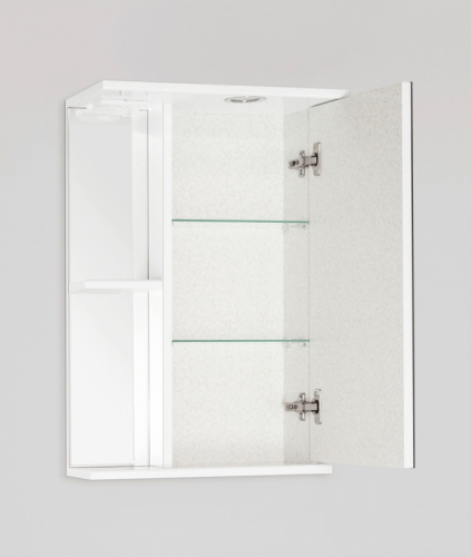 Зеркальный шкаф Style Line Эко стандарт Николь 45 С с подсветкой Белый глянец фото 9