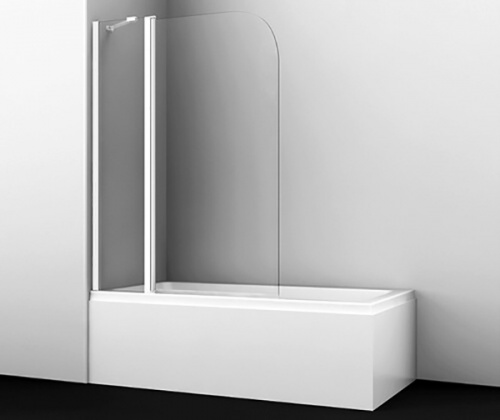 Шторка на ванну WasserKRAFT Leine 110x140 35P02-110W профиль Белый стекло прозрачное фото 2