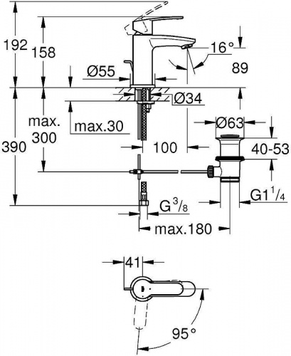 Смеситель для раковины Grohe Eurostyle Cosmopolitan 2338720E Хром фото 3