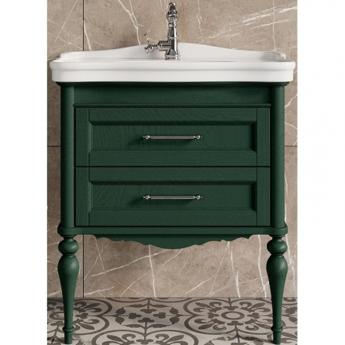 Комплект мебели для ванной ValenHouse Эстетика 80 ES80_КЗХ Зеленый ручки Хром фото 2