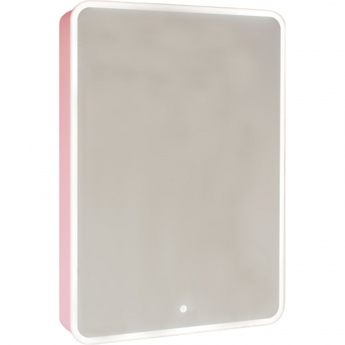 Зеркальный шкаф Jorno Pastel 60 Pas.03.60/PI с подсветкой Розовый иней